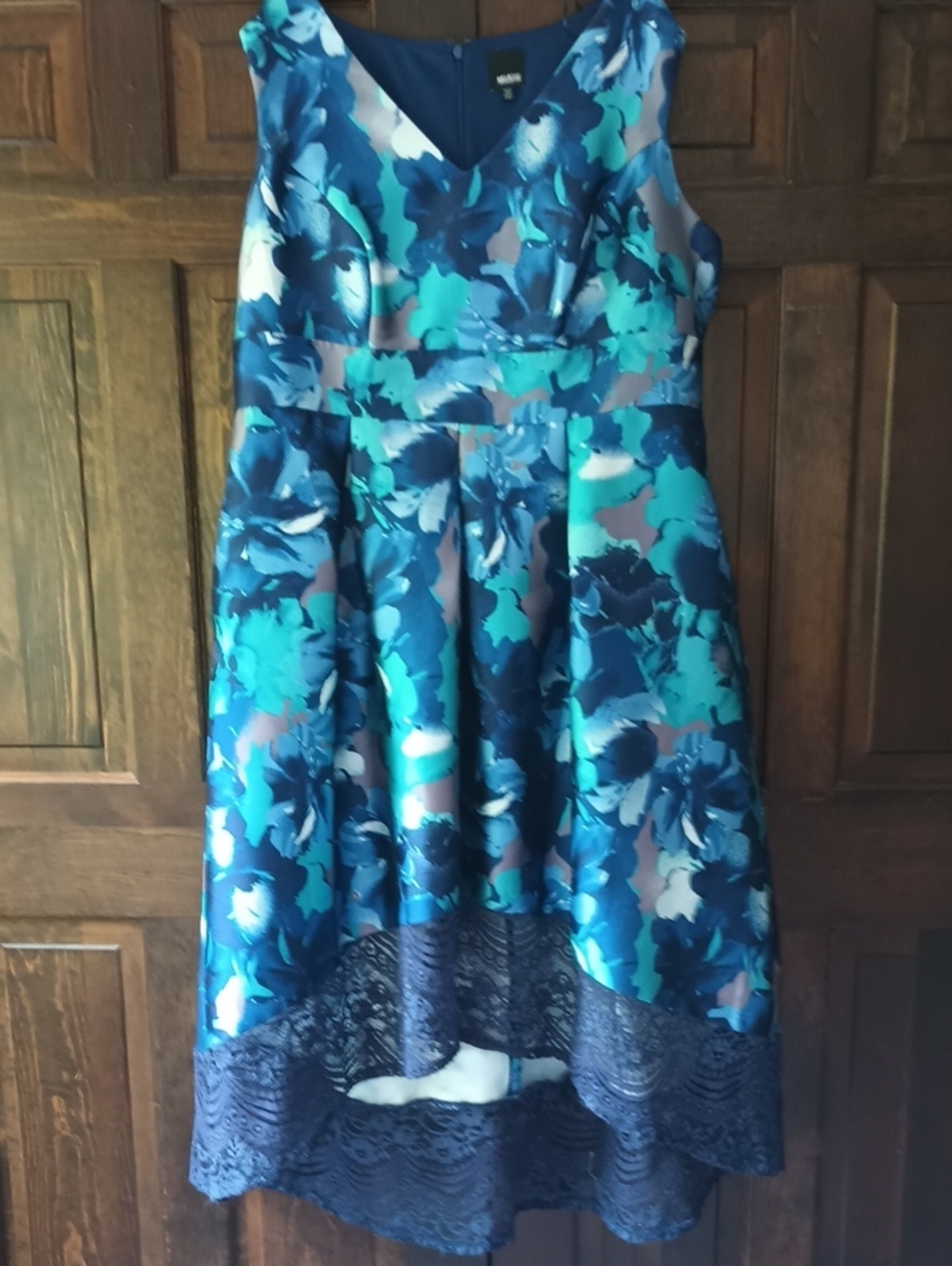 Floral High-Low Dress in Teal & Navy by H&M